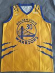 NBA 30 Curry warriors design Maillot jaune